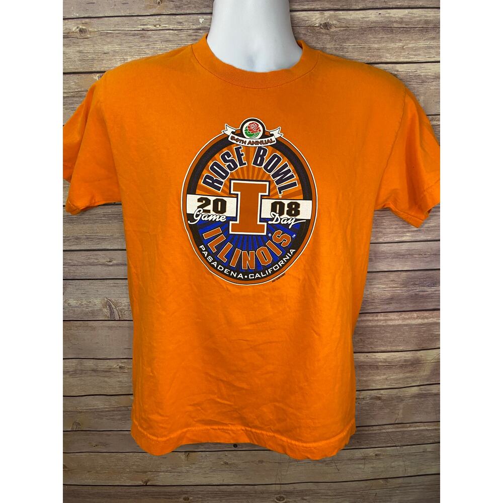 Illinois Fighting Illini Football 2008 Rose Bowl T-Shirt Youth Size Large Game